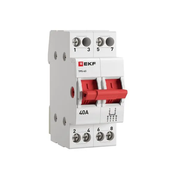 Трехпозиционный переключатель ТПС-63 2P 40А PROXIMA EKF TPS240