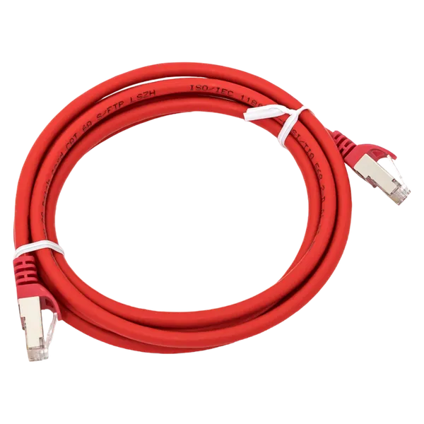 Патч-корд TERACOM CS Cat.6A экранированный S/FTP оболочка LSZH красный (1,0м) TRCS-6ASF-LSH-1M-RD EKF