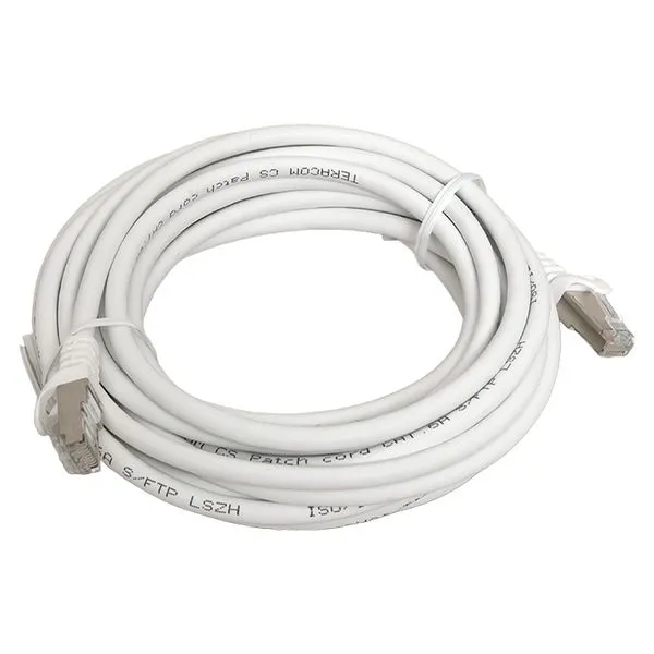 Patch cord TERACOM CS Cat.6A shielded S/FTP LSZH jacket white (5.0m) TRCS-6ASF-LSH-5M-WH EKF