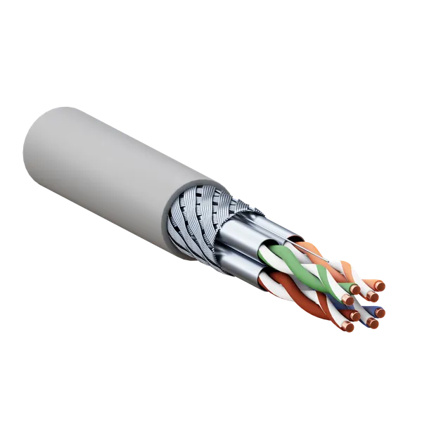 Кабель витая пара TERACOM CS Cat.6A S/FTP 4 пары solid 0,57мм оболочка LSZH нг(А)-HF цвет серый (упак. 305м) TRCS-6ASFP-04LSH-GY-IN3 EKF