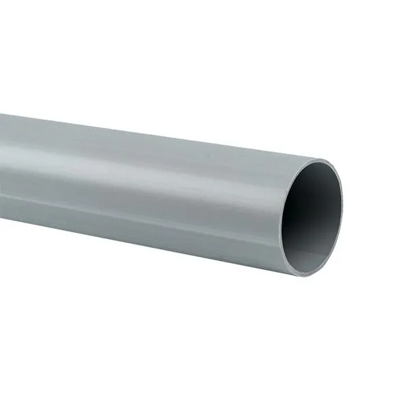 Труба гладкая ПВХ жесткая d50 мм (3 м) (21 м/уп) серая EKF-Plast trg-50-3n EKF