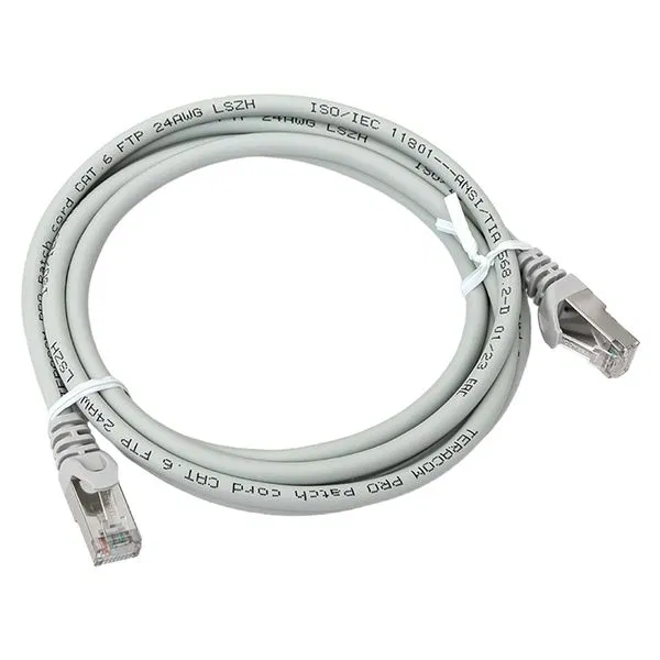Patch cord TERACOM PRO Cat.6 shielded FTP LSZH jacket gray (2.0m) TRP-6FTP-LSH-2M-GY EKF