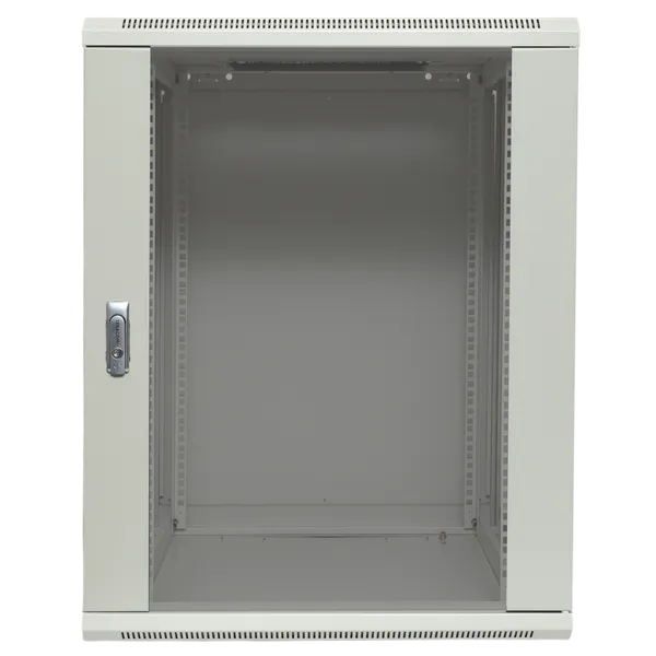 Шкаф настенный 19" TERACOM PRO 12U 600x600 мм дверь стеклянная с замком-ручкой серый TRP-WLL-1266-40G EKF