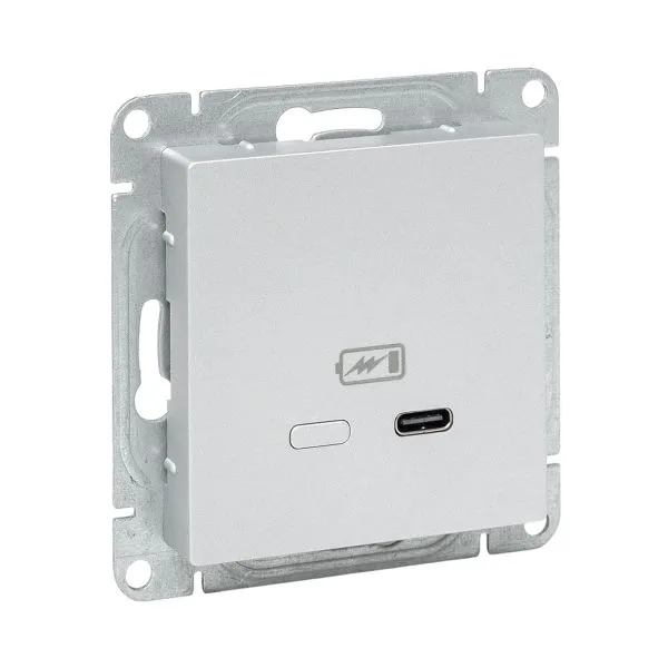 Механизм розетки USB-С, быстрая, алюминий Эпика EKF UP1-SOA-USBCF