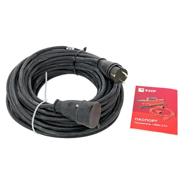 Удлинитель "Зевс 2.0" 20м с заземлением КГ 3*2,5 16А/4кВт IP44 PROxima USB02-16-325-1-20-IP44 EKF