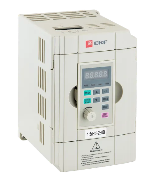 Преобразователь частоты, белый, 1,5/2,2кВт 1x230В VECTOR-100 EKF VT100-1R5-1B-W