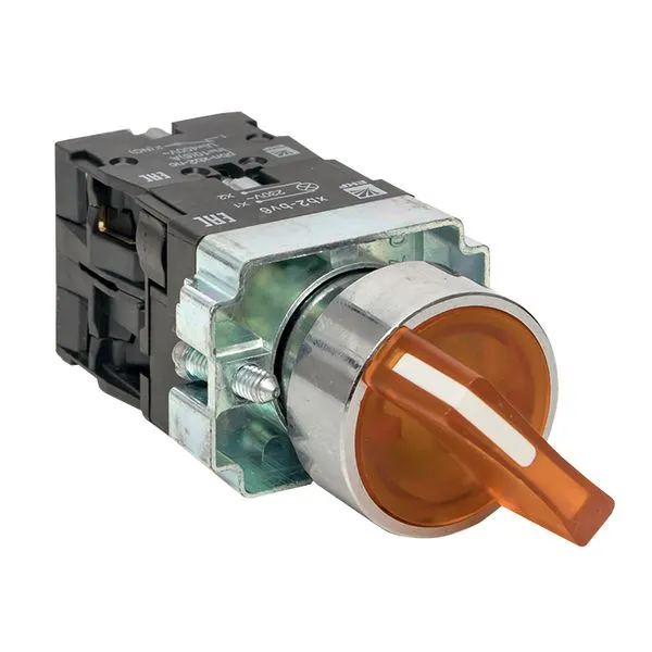 Переключатель BD21 2P c желтой подсветкой 24В NO EKF PROxima xb2-bk21-y-24