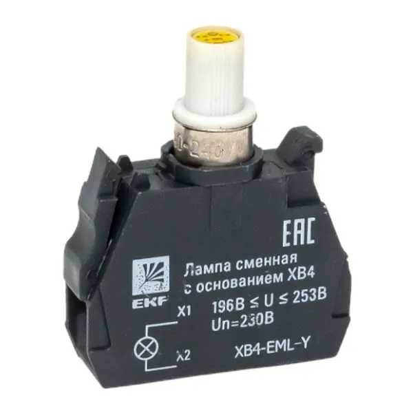 Лампа сменная c основанием XB4 желтая 230В EKF PROxima XB4-EML-Y
