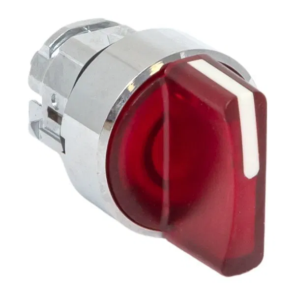 Switch actuator XB4 red 3-position spring return, illuminated with short handle EKF PROxima XB4BD3L-R