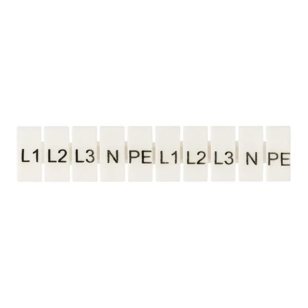 Маркеры для UT/ST/Push-in 4 с символами "L1. L2. L3. N. PE" (уп.100шт) EKF zb-st-4-L-1-3