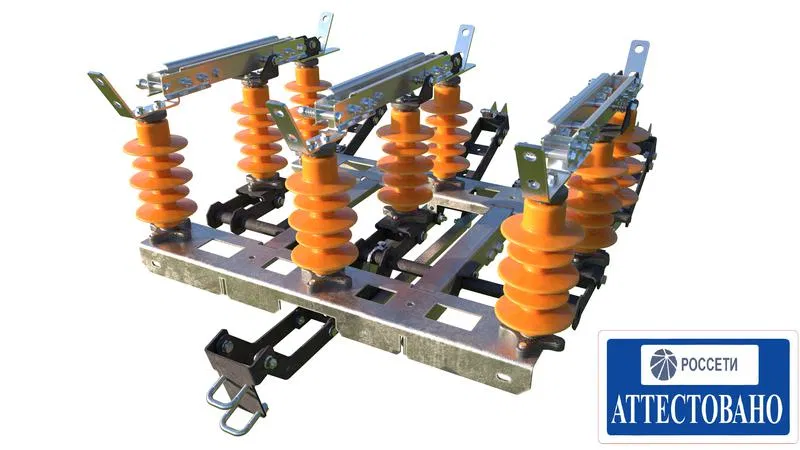 Disconnecter RLR-Tesla-1-10/400 UHL1 with actuator and KMCH with rods Electroporcelain CB-00005053