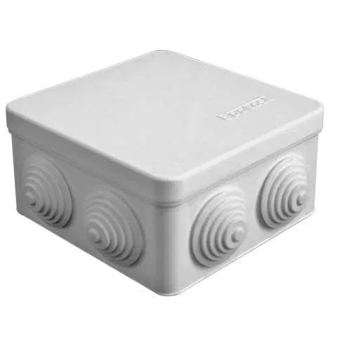 Коробка распределительная ОП 105х105х56мм IP54 7 выходов 7 гермовводов. крышка защелкивающаяся сер. Epplast 100022 Электропромпласт