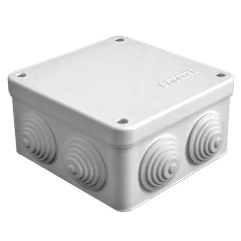 Коробка распределительная ОП 105х105х56мм IP54 7 выходов 7 гермовводов крышка на винтах сер. Epplast 110052 Электропромпласт