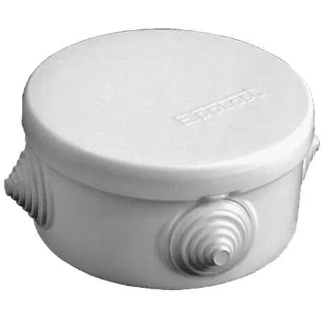 Junction box OP d90x45mm IP54 4 outputs 4 cable glands latching cover gray Epplast 140142 Elektropromplast