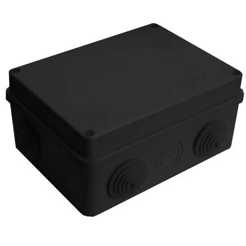 Junction box OP 150x110x70mm 10 outputs 6 cable entries screw lid material - polypropylene IP54 black. Epplast 210300 Elektropromplast