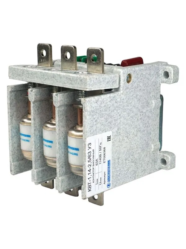 Vacuum Contactor KVT-1.14-2.5/ 63-3 U3 3p cat. 220V 2NO+1NC IP00 without relay Elektrotekhnik ET006368
