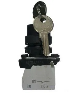 Переключатель КПЕ 1120 -К УХЛ3 черн. 2но+0нз ключ на 2 положения с фиксацией IP40 Электротехник ET012431