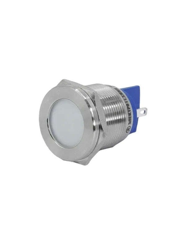 Лампа индикаторная GQ22T-D/L/W/220V/S светодиодная матрица d22мм 220В AC/DC IP67 метал. бел. Электротехник ET020082