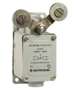 Limit switch ВК-200-БВ-11-67У2-21 V-shaped lever; without seal; right stroke; self-resetting; step 2; IP67 Электротехник ET511641