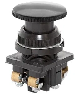Pushbutton switch KE-191 U2 ver.1 2NO mushroom non-latching 10A IP54 660V black Electrotechnic ET512912