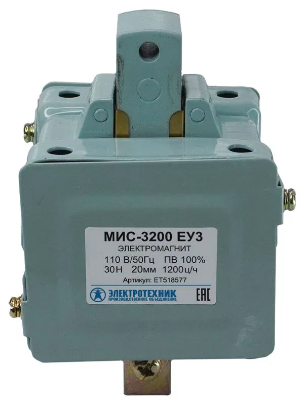 Electromagnet MIS-3200 MU3 110V pushing version Duty Cycle 100% IP20 with flexible leads Elektrotekhnik ET518577