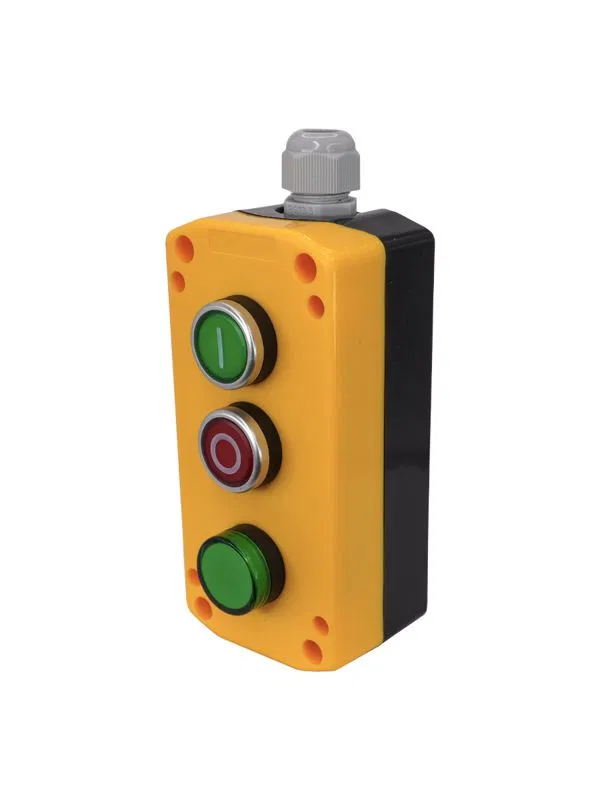 Control post PKU22-33V1B-65U1 1 green cylinder "I" (NO) 1 red cylinder "O" (NC) green lamp 24V AC/DC IP65 Elektrotekhnik ET526987