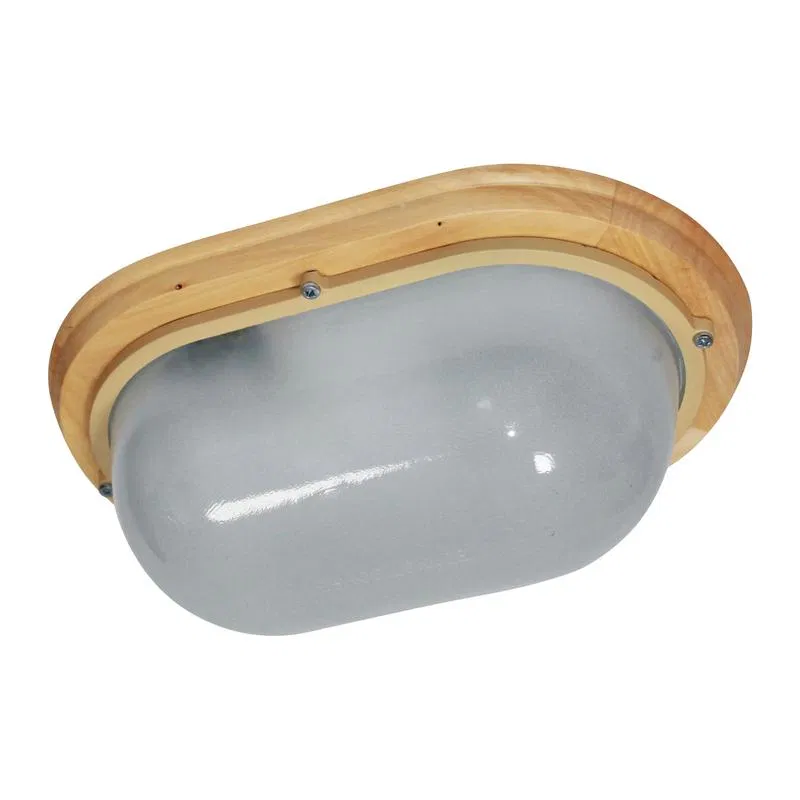 Luminaire NBB 03-100-017 "Terma 1201" IP65 large oval matt./body linden wood (ind. pack.) Eletekh 1005501028