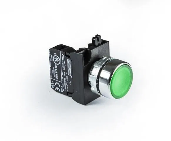 Кнопка нажимная круглая зел. CM100DY (1НО) EMAS CM100DY