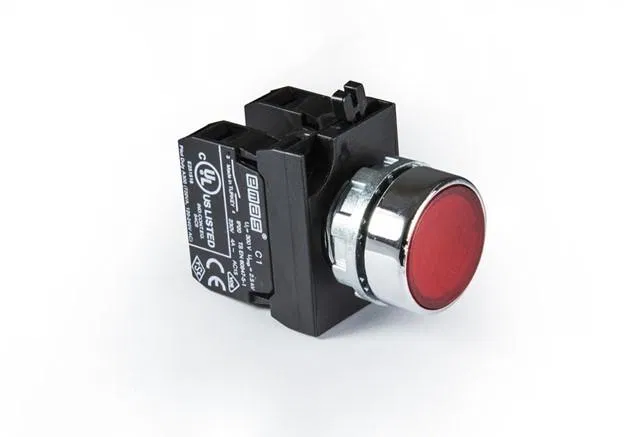 Кнопка нажимная круглая CM101DК (2НО) красн. EMAS CM101DK