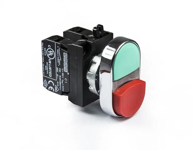 Кнопка сдвоенная выступающая (1НО+1НЗ) (CM) красн./зел. EMAS CM102K21KY