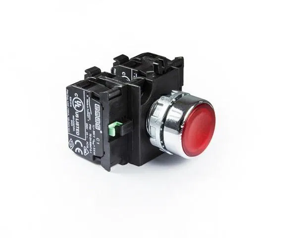 Кнопка нажимная круглая металл CM305DK (2НО+2НЗ) красн. EMAS CM305DK