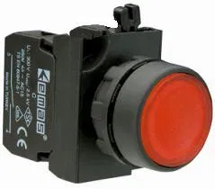 Кнопка нажимная круглая CP101DК (2НО) красн. EMAS CP101DK