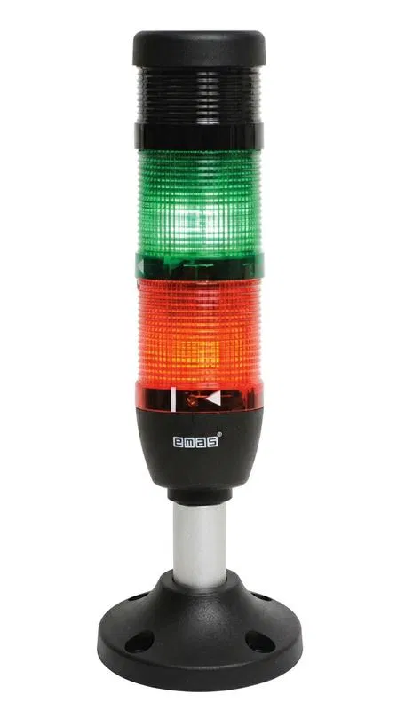信号灯柱 50mm 24V LED 铝制管 20mm 蜂鸣器 红/绿 EMAS IK52L024ZM02