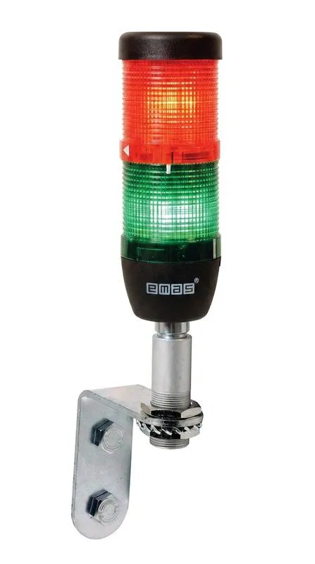 50mm 220V LED 信号灯 铝制 壁挂式 连接 100mm 红/绿 EMAS IK52L220XD01