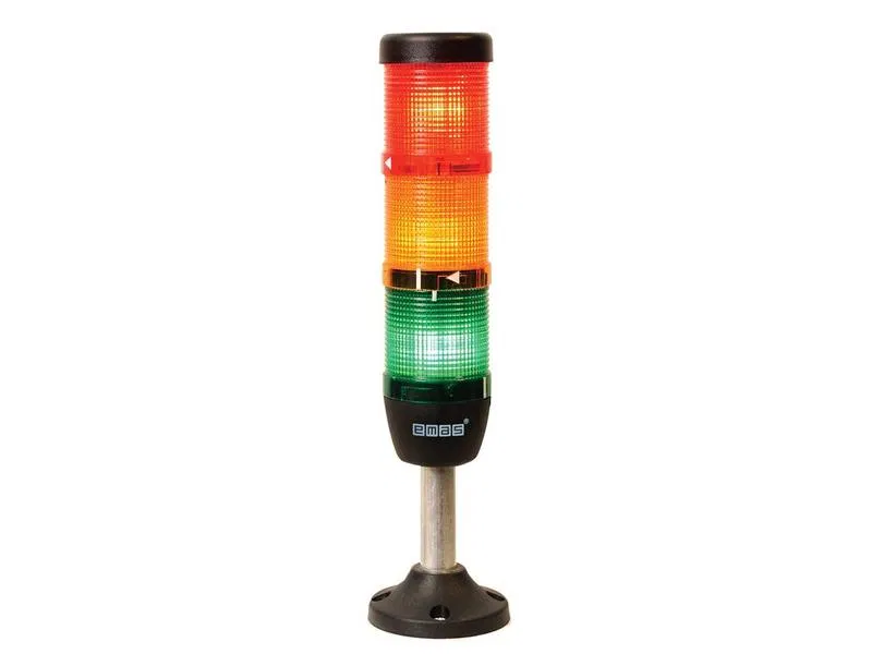 Signal column 50mm 24V AC/DC IP65 LED aluminum tube 100mm with base red/green/yellow EMAS IK53L024XM03E