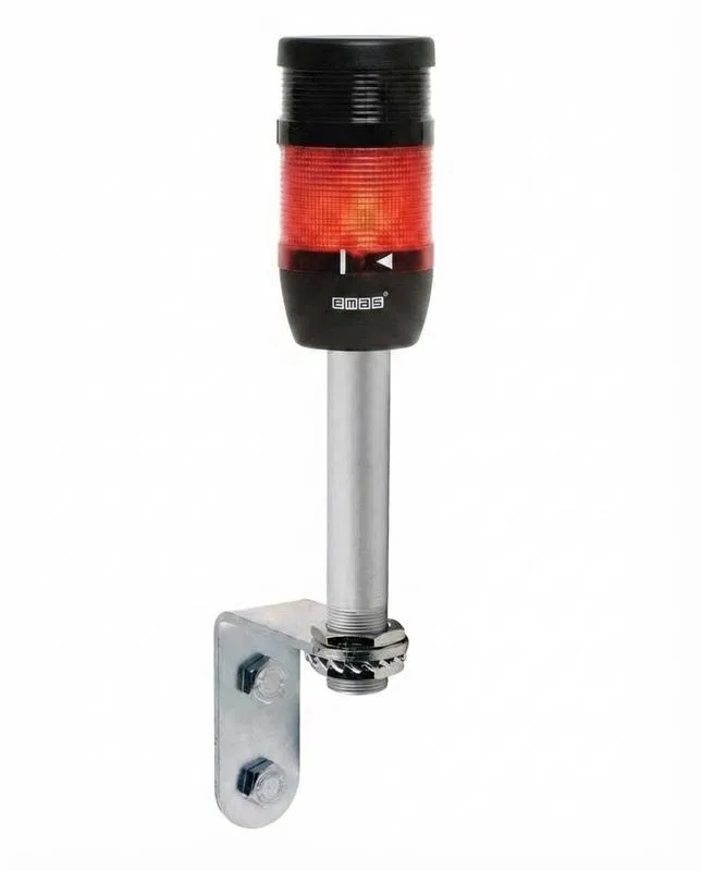 信号灯柱 220V AC IP40 70mm 带蜂鸣器；LED 灯；100mm 铝制管带壁挂式 单色 (红色) EMAS IK71L220ZD01