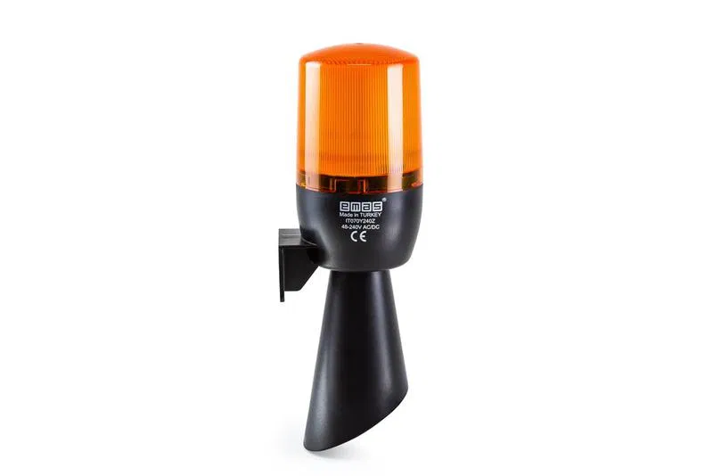 Signal tower column with buzzer (sound horn) 48-240V AC/DC IP65 yellow. EMAS IT070Y240Z