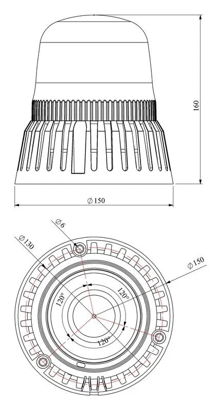 Signal tower column with buzzer 12-24V AC/DC yellow. EMAS IT120Y024Z
