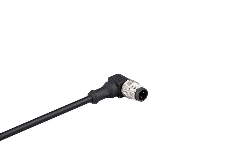 Кабель соединительный 5м со штепселем M12х3 90град. ПУ IP68 EMAS SKM12F3DXP5