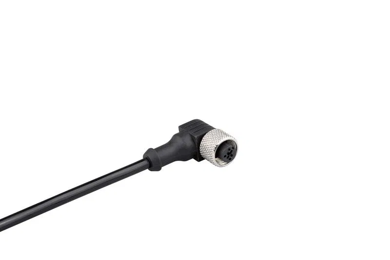 Кабель соединительный 2м с гнездом M12х3 90град. ПУ IP68 EMAS SKM12P3DXP2