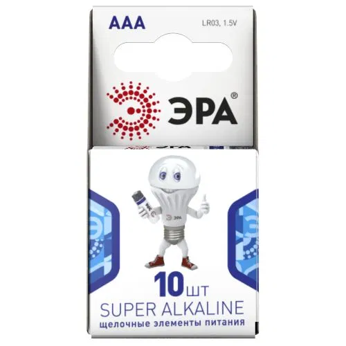 碱性电池 AAA/LR03 LR03-10BL 便携式 (10片装) Era Б0002728