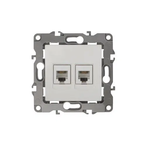 Розетка телефонная 2-м Эра12 12-3106-01 RJ11 бел. Эра Б0014717