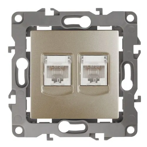 Розетка компьютерная 2-м Эра12 RJ45 12-3108-04 шампань Эра Б0014732