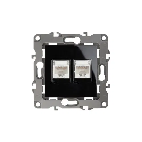 Розетка компьютерная 2-м Эра12 RJ45 12-3108-06 черн. Эра Б0014734