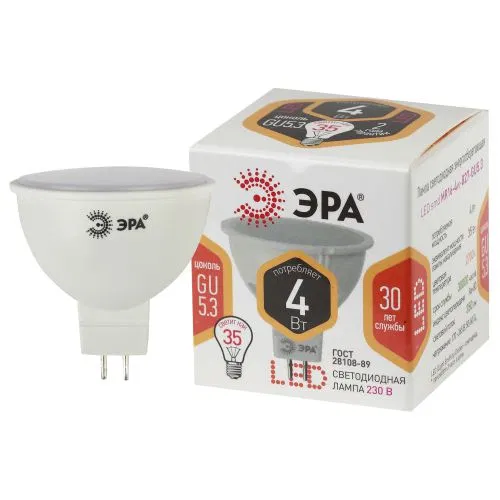 LED灯 smd MR16-4w-827-GU5.3 (第2批) ЭРА Б0017897
