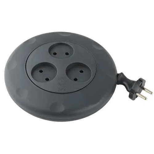 卷尺式延长线 3x3m 无接地 10A IP20 UR-3-3m-B PVS 2x0.75 黑色 Эра Б0019039