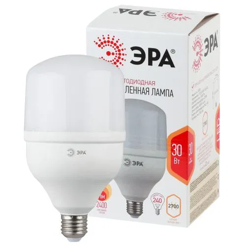 高功率LED灯泡 STD LED POWER T100-30W-2700-E27 30W T100 钟形 2700K 暖白 E27 2400lm Эра Б0027002