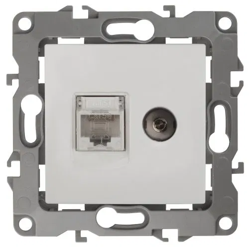 电脑 + 电视插座 Era12 12-3110-01 RJ45 + TV IP20 白色 Era B0027441