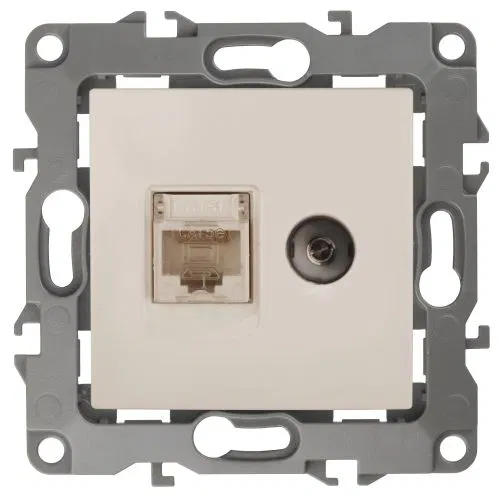 Computer + TV socket Era12 12-3110-02 RJ45 + TV IP20 ivory Era Б0027442