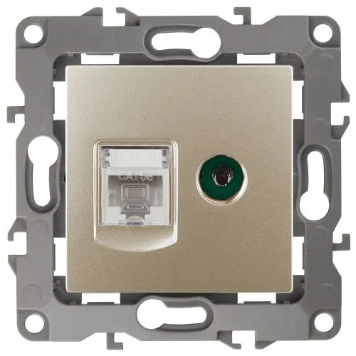 电脑及电视插座 Era12 12-3110-04 RJ45 + TV IP20 香槟色 Era Б0027444